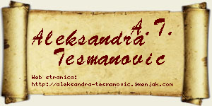 Aleksandra Tešmanović vizit kartica